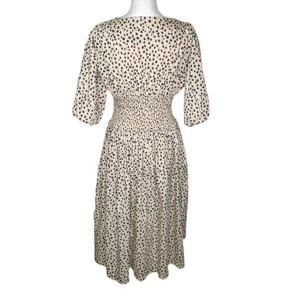 AYR The Extra Extra Soft Spot Animal Leopard Print Smocked Midi Dress - Picture 5 of 9
